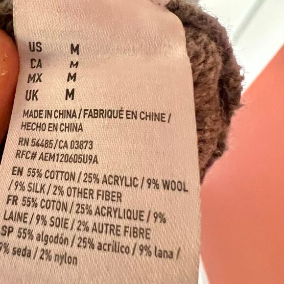 American Eagle Hooded Bright Fair Isle Sweater Grey Marl SZ M - Picture 6 of 6